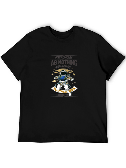 Astronomy Teaches Men Humility Black T-Shirt