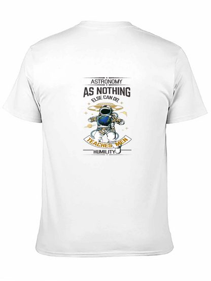 Astronomy Teaches Men Humility Black T-Shirt