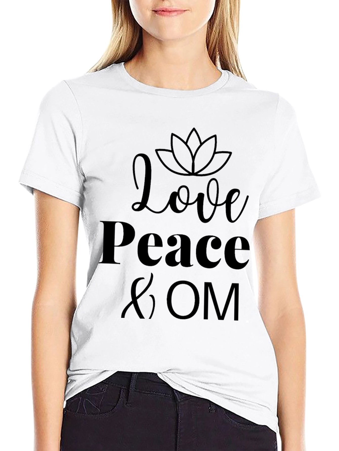 Love Peace & OM Black Graphic Tee