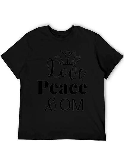 Love Peace & OM Black Graphic Tee