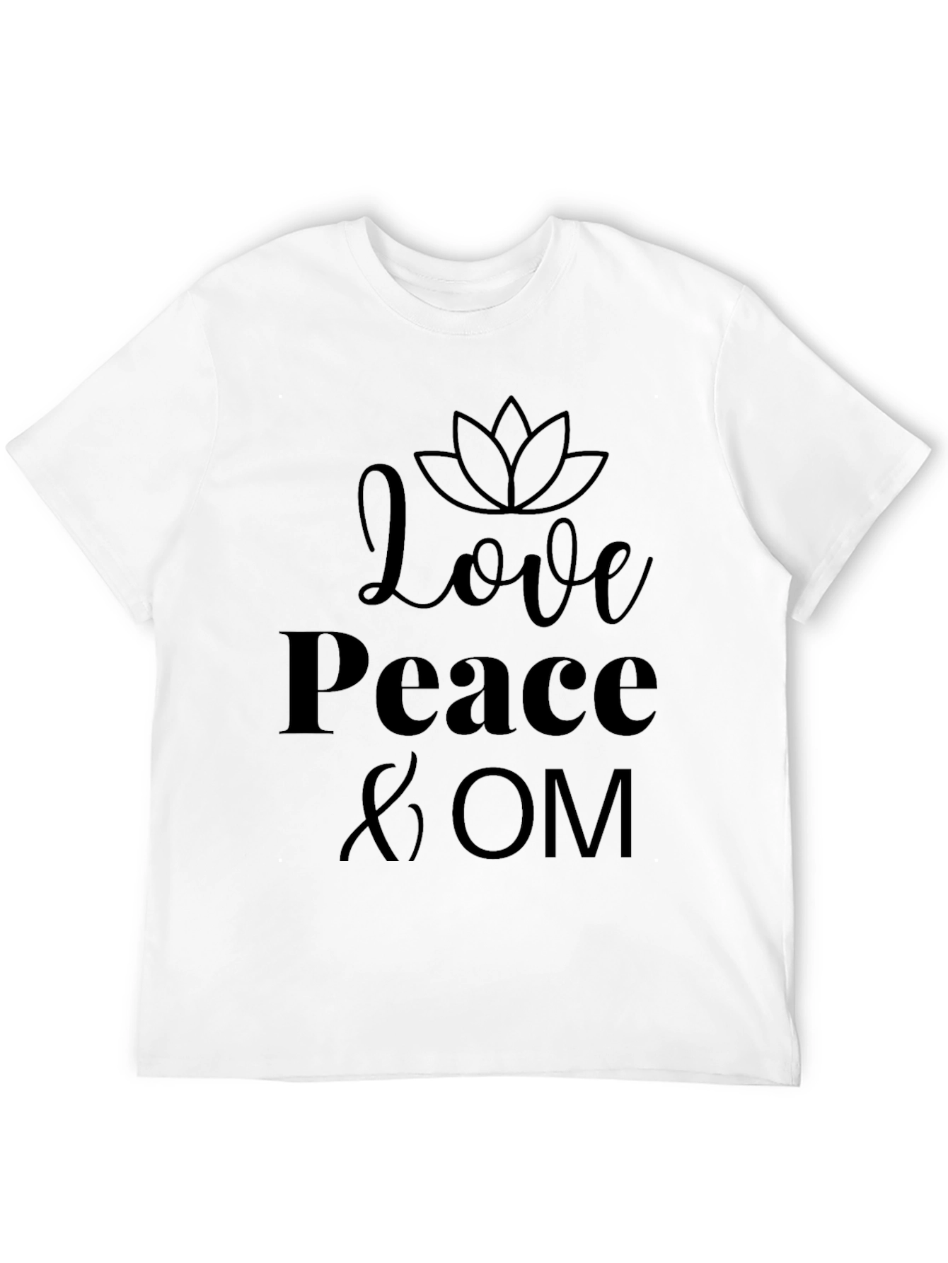 Love Peace & OM Black Graphic Tee