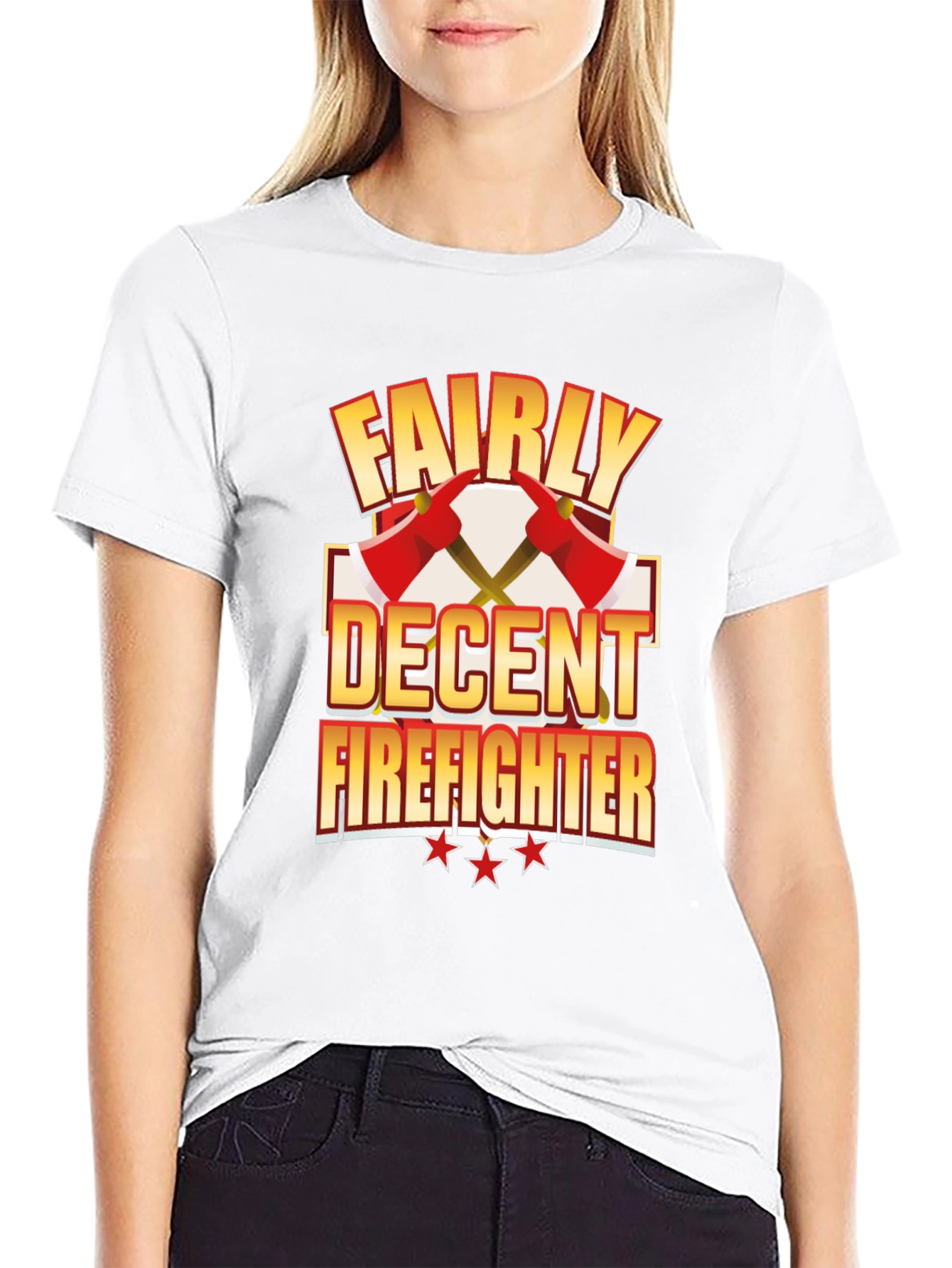 Fairly Decent Firefighter Black T-Shirt