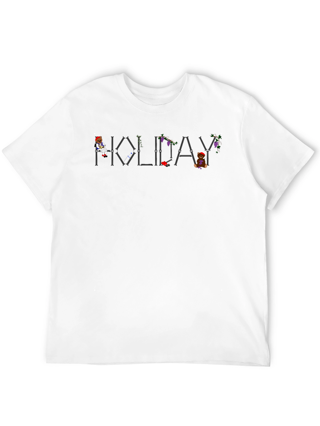 Holiday Graphic Print Mens Black T-Shirt