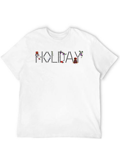 Holiday Graphic Print Mens Black T-Shirt