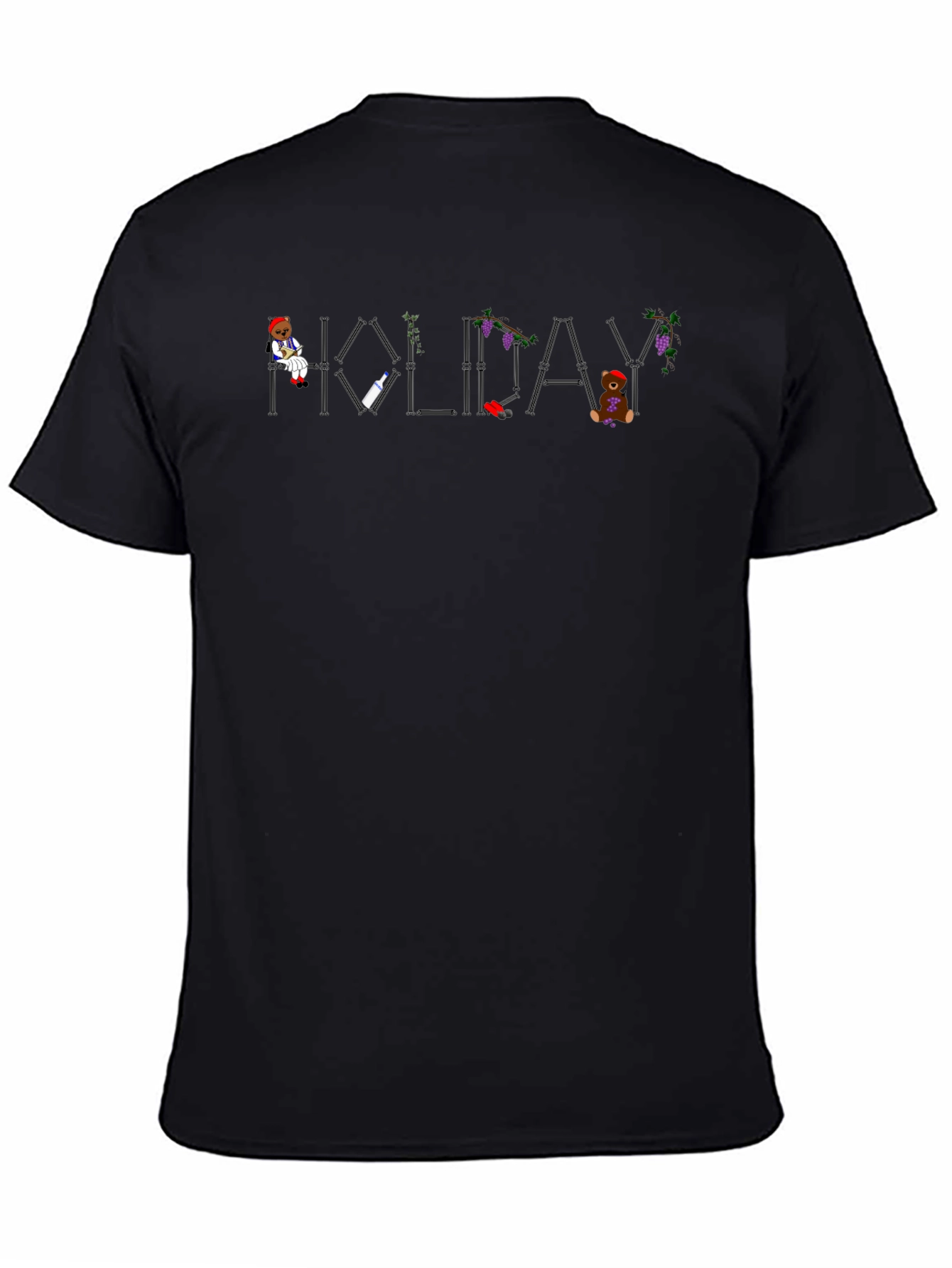 Holiday Graphic Print Mens Black T-Shirt