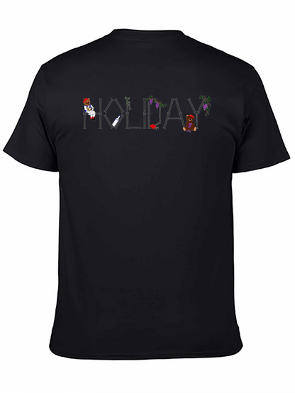 Holiday Graphic Print Mens Black T-Shirt
