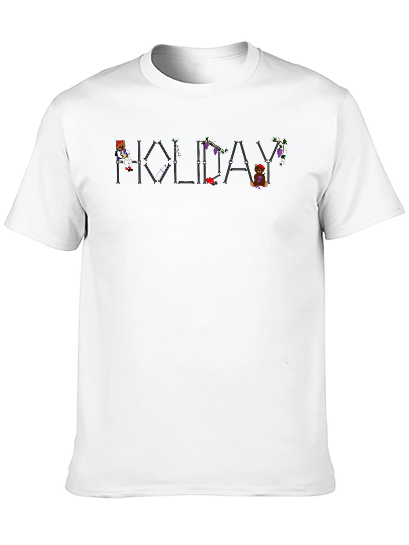 Holiday Graphic Print Mens Black T-Shirt