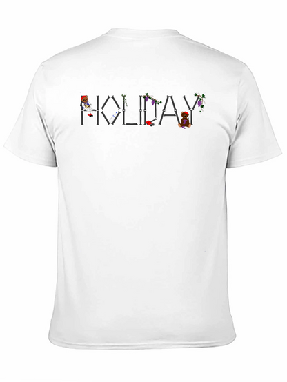 Holiday Graphic Print Mens Black T-Shirt