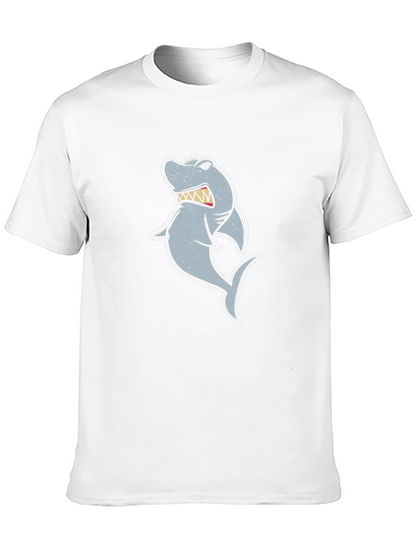 Cartoon Shark Graphic Tee - Black