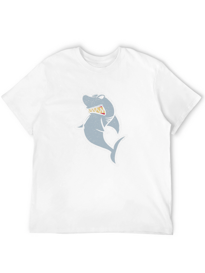 Cartoon Shark Graphic Tee - Black