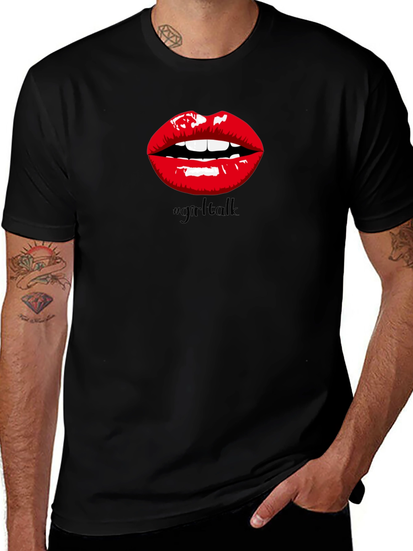 Girl Talk Lips Graphic Tee - Bold Statement Shirt