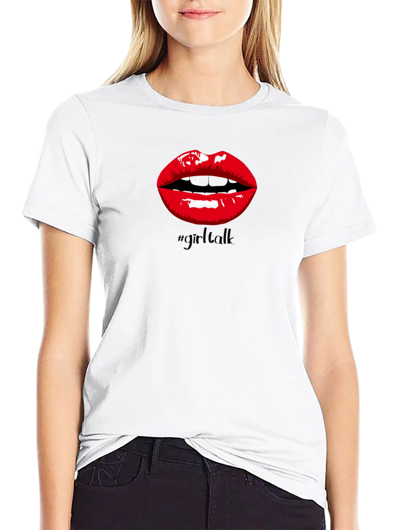 Girl Talk Lips Graphic Tee - Bold Statement Shirt