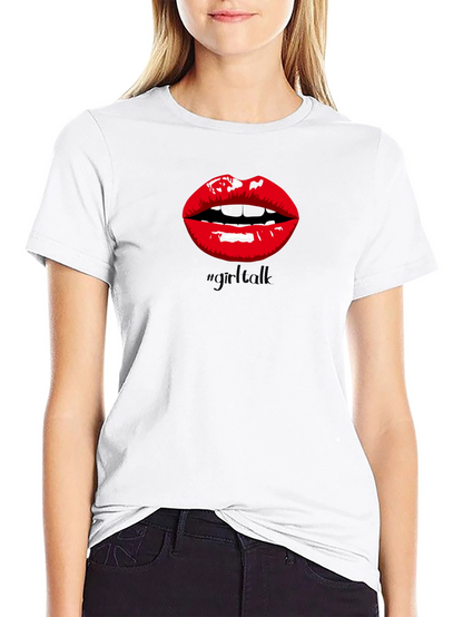 Girl Talk Lips Graphic Tee - Bold Statement Shirt