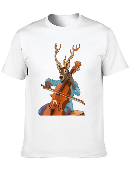 Deer Playing Cello T-Shirt - Unique Music Lover Tee