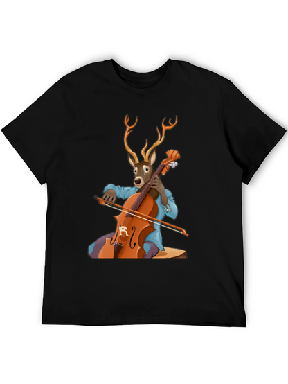 Deer Playing Cello T-Shirt - Unique Music Lover Tee