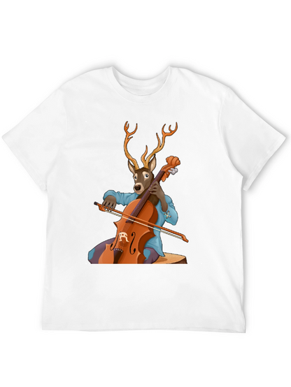 Deer Playing Cello T-Shirt - Unique Music Lover Tee
