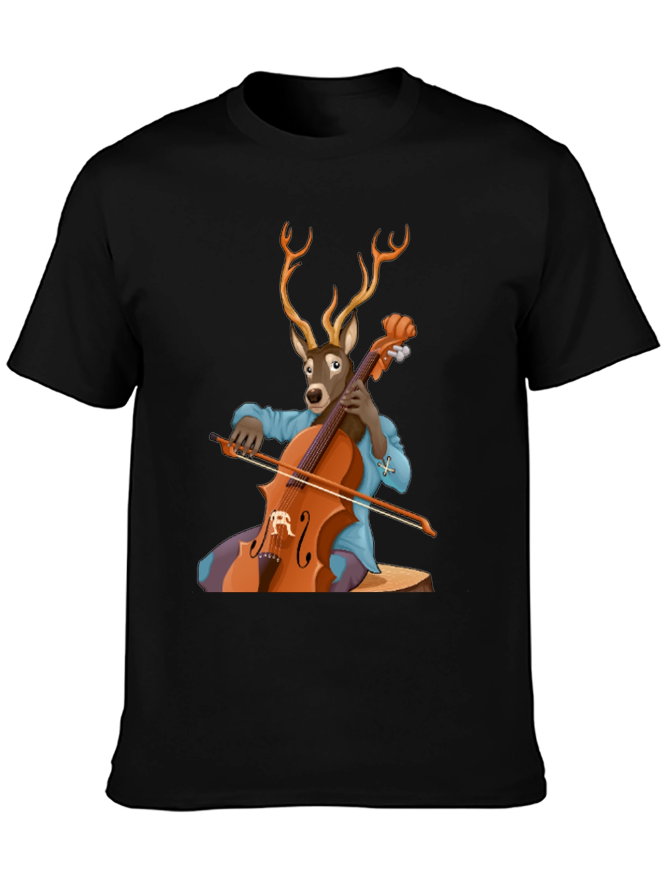 Deer Playing Cello T-Shirt - Unique Music Lover Tee