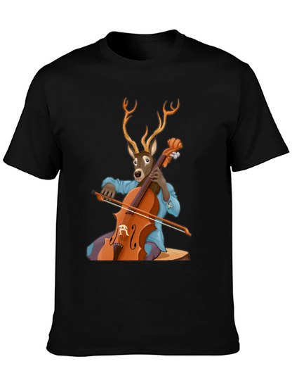 Deer Playing Cello T-Shirt - Unique Music Lover Tee