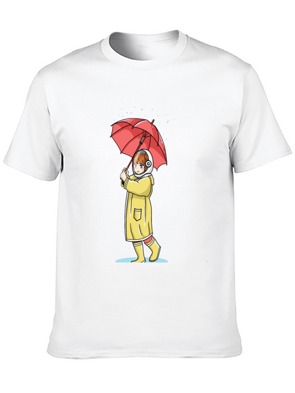 Anime Girl Umbrella Graphic T-Shirt