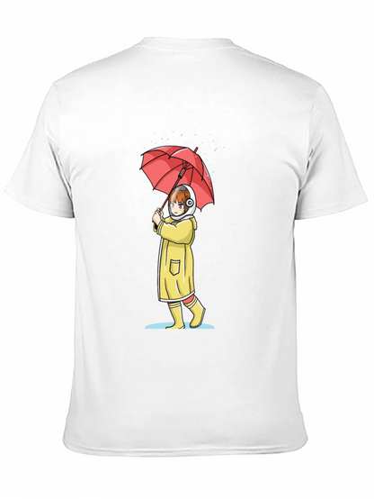 Anime Girl Umbrella Graphic T-Shirt