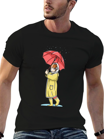 Anime Girl Umbrella Graphic T-Shirt