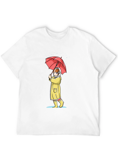 Anime Girl Umbrella Graphic T-Shirt