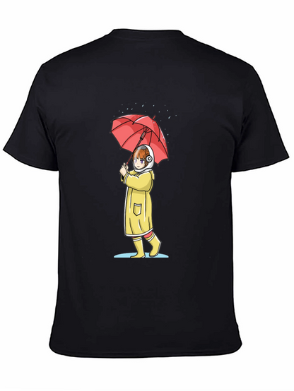 Anime Girl Umbrella Graphic T-Shirt