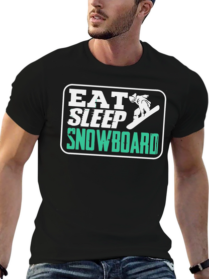 Eat Sleep Snowboard T-Shirt - Fun Graphic Tee