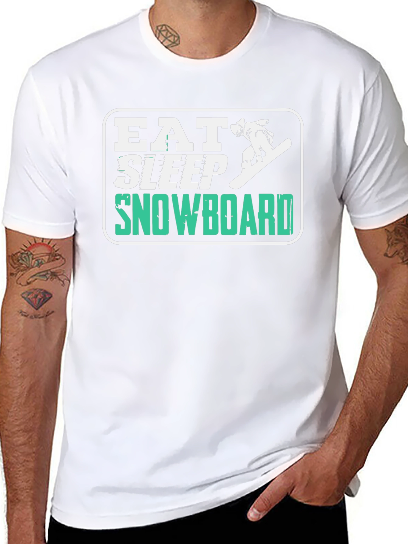 Eat Sleep Snowboard T-Shirt - Fun Graphic Tee