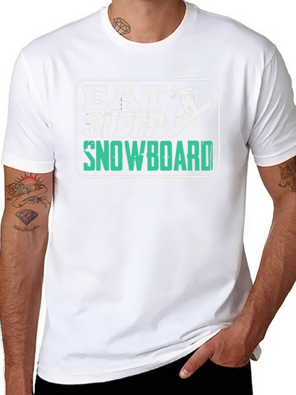 Eat Sleep Snowboard T-Shirt - Fun Graphic Tee