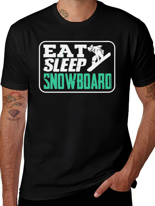 Eat Sleep Snowboard T-Shirt - Fun Graphic Tee
