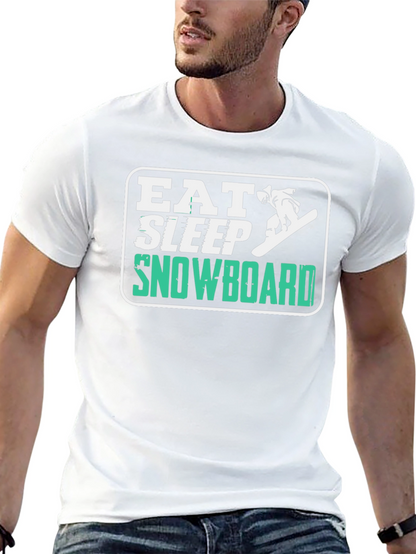 Eat Sleep Snowboard T-Shirt - Fun Graphic Tee