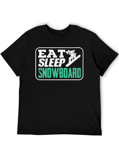 Eat Sleep Snowboard T-Shirt - Fun Graphic Tee