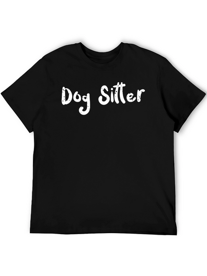 Dog Sitter Graphic Tee - Black Casual T-Shirt