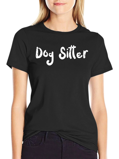 Dog Sitter Graphic Tee - Black Casual T-Shirt