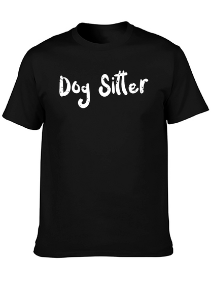 Dog Sitter Graphic Tee - Black Casual T-Shirt