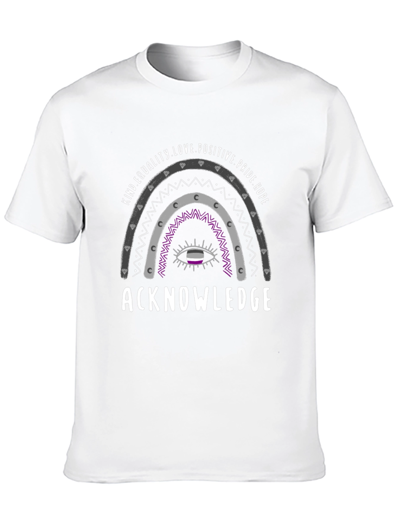 Acknowledge Asexual Pride Rainbow Tee