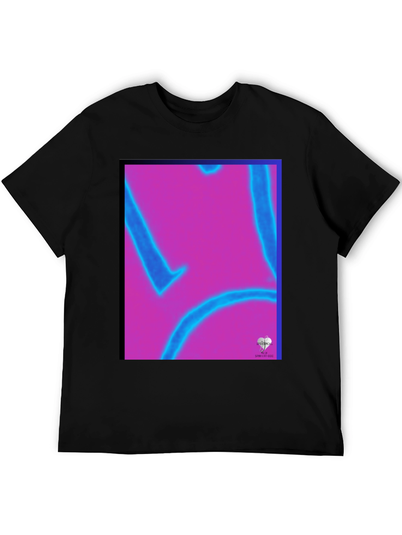 Abstract Graphic Print Black Tee