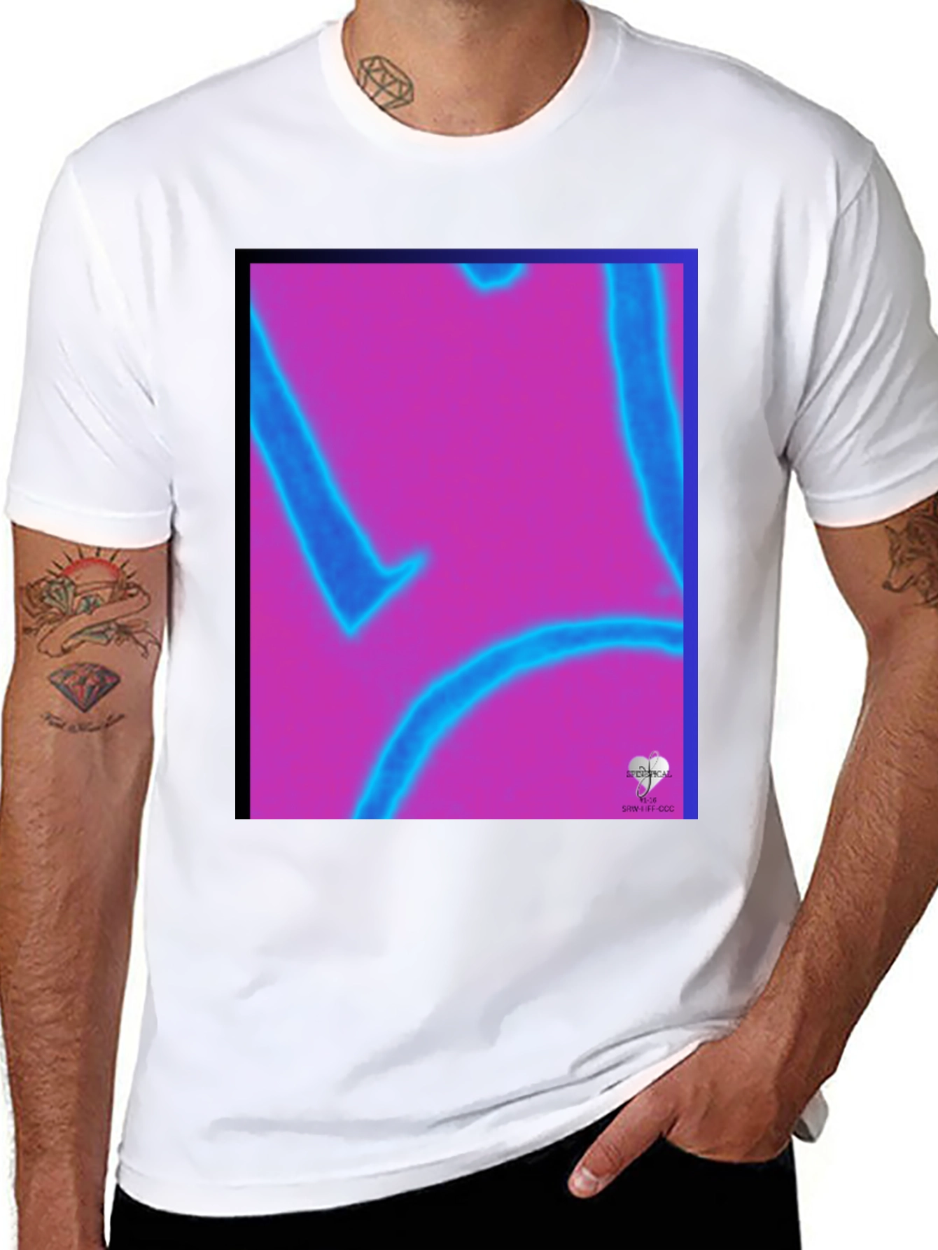 Abstract Graphic Print Black Tee