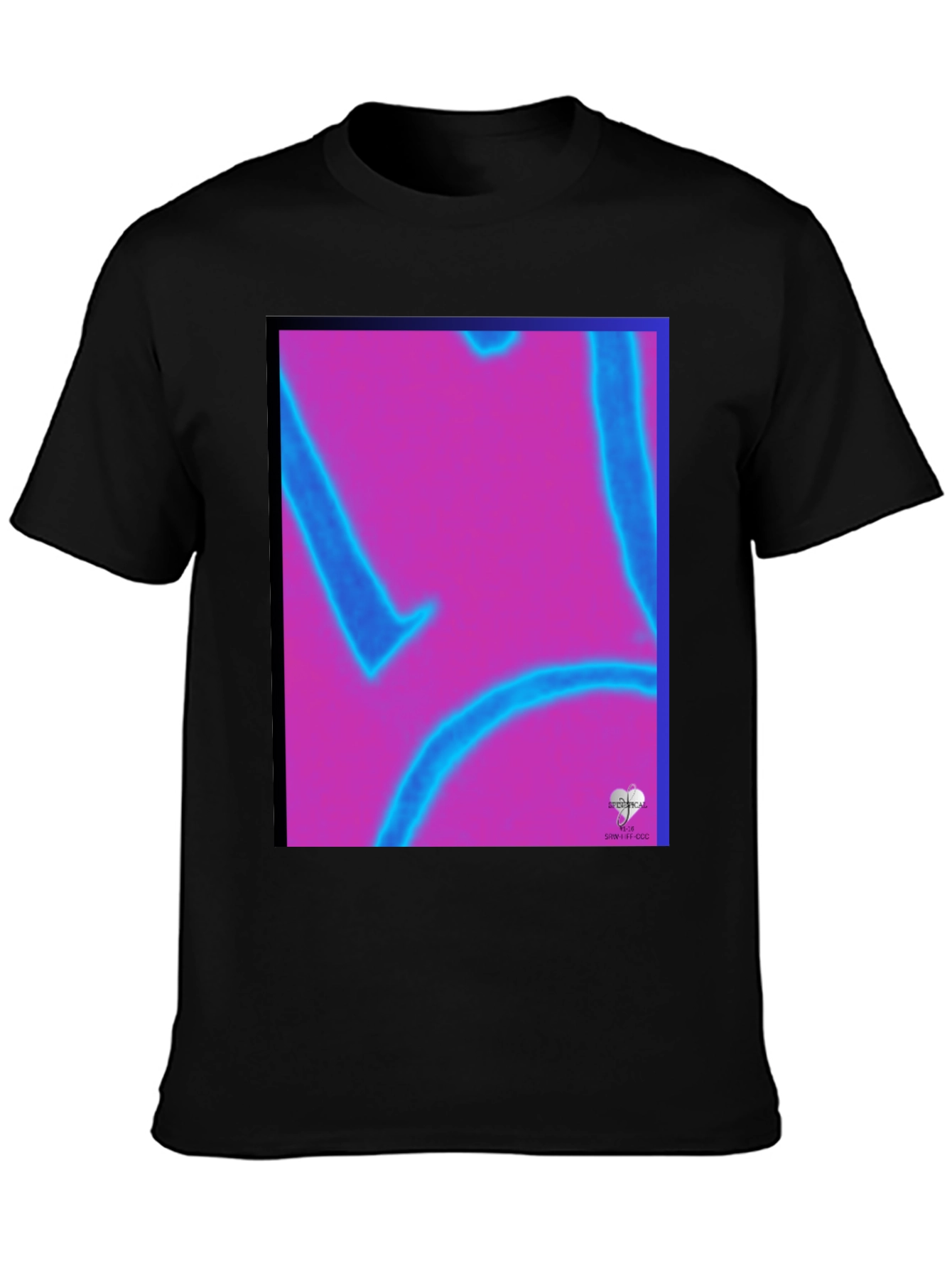 Abstract Graphic Print Black Tee