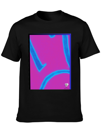 Abstract Graphic Print Black Tee