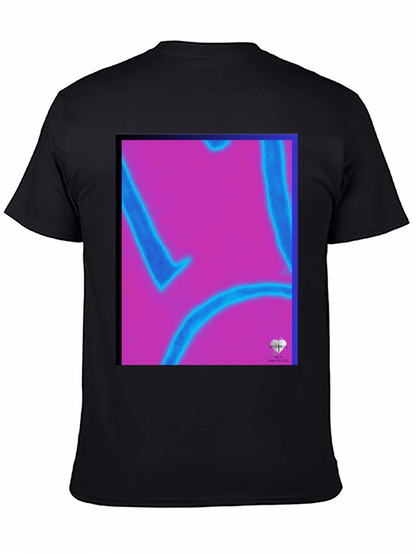 Abstract Graphic Print Black Tee
