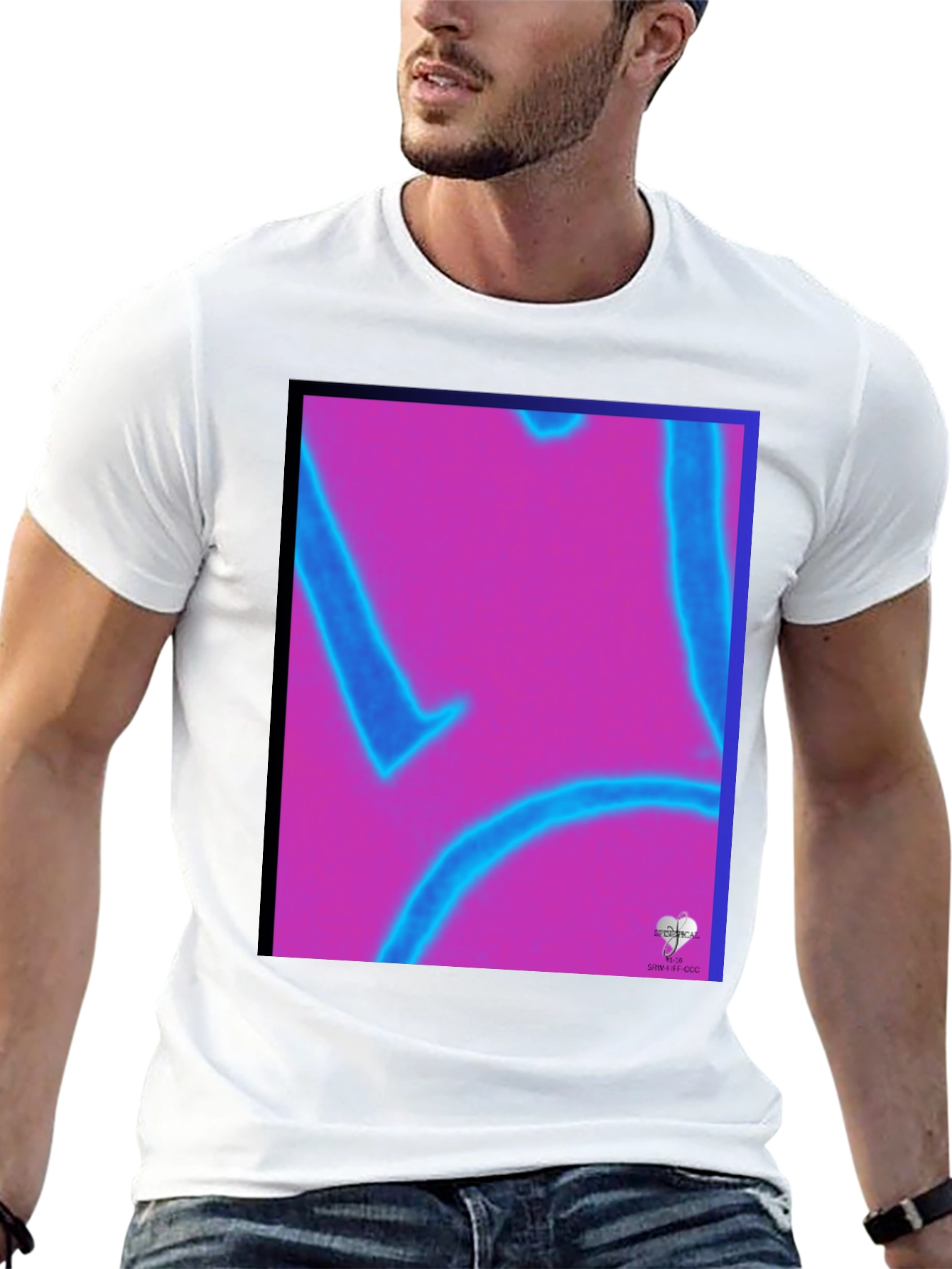 Abstract Graphic Print Black Tee