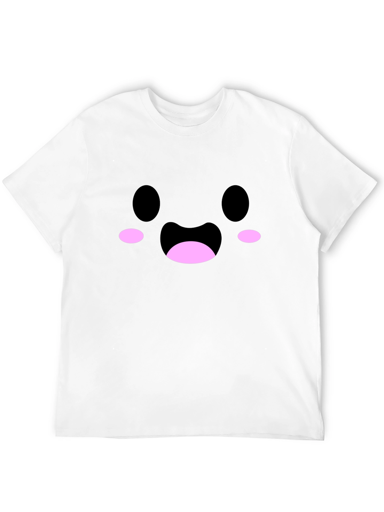 Cute Kawaii Face Black T-Shirt