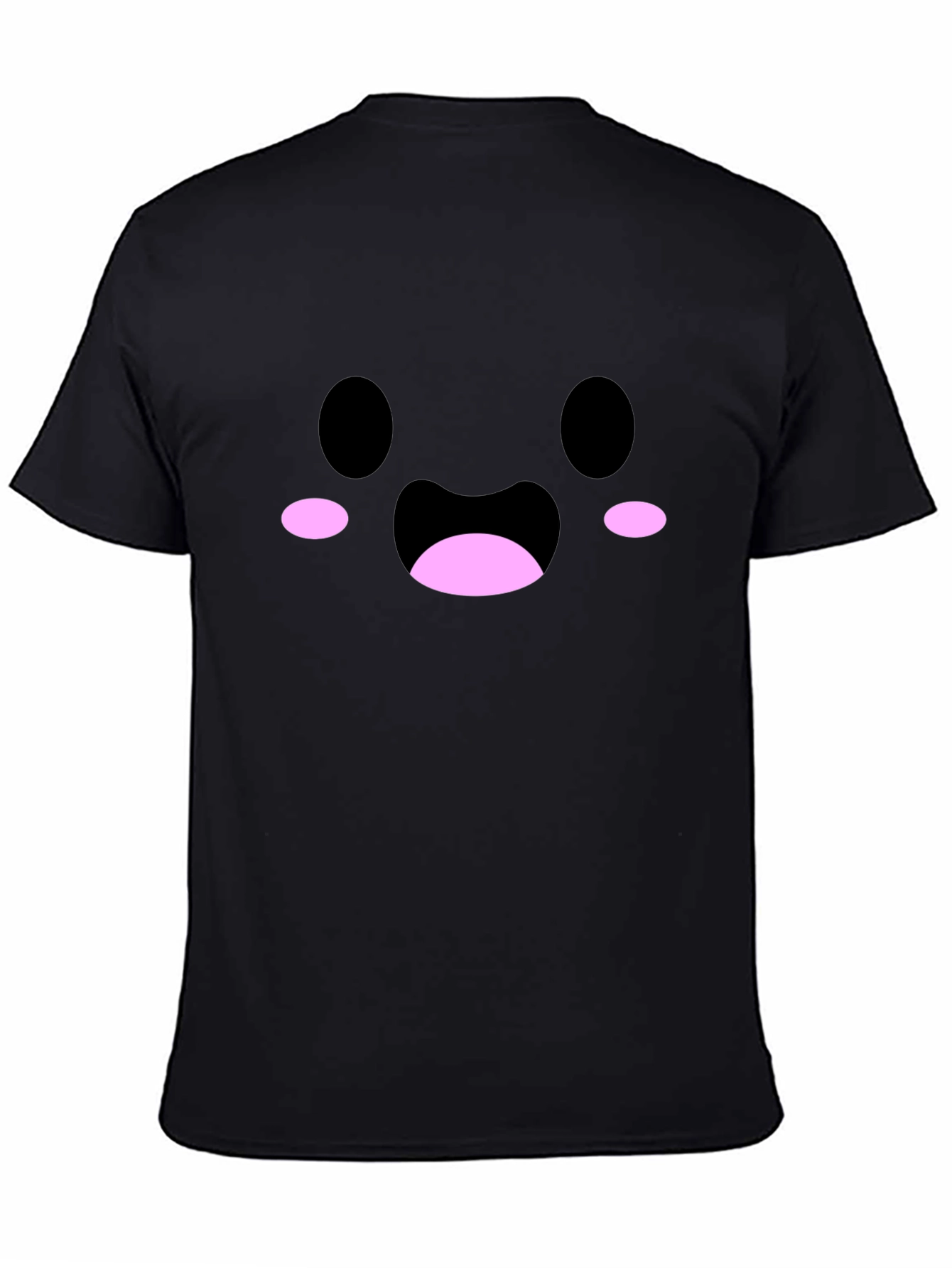 Cute Kawaii Face Black T-Shirt