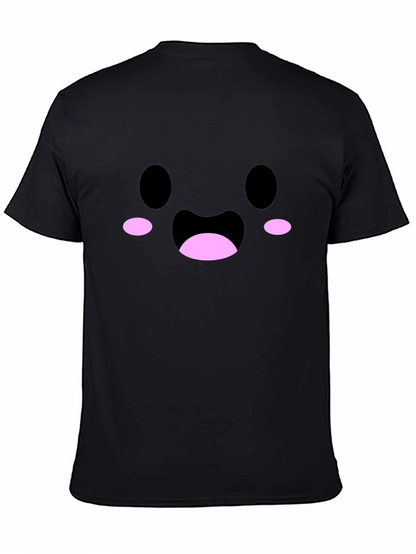 Cute Kawaii Face Black T-Shirt
