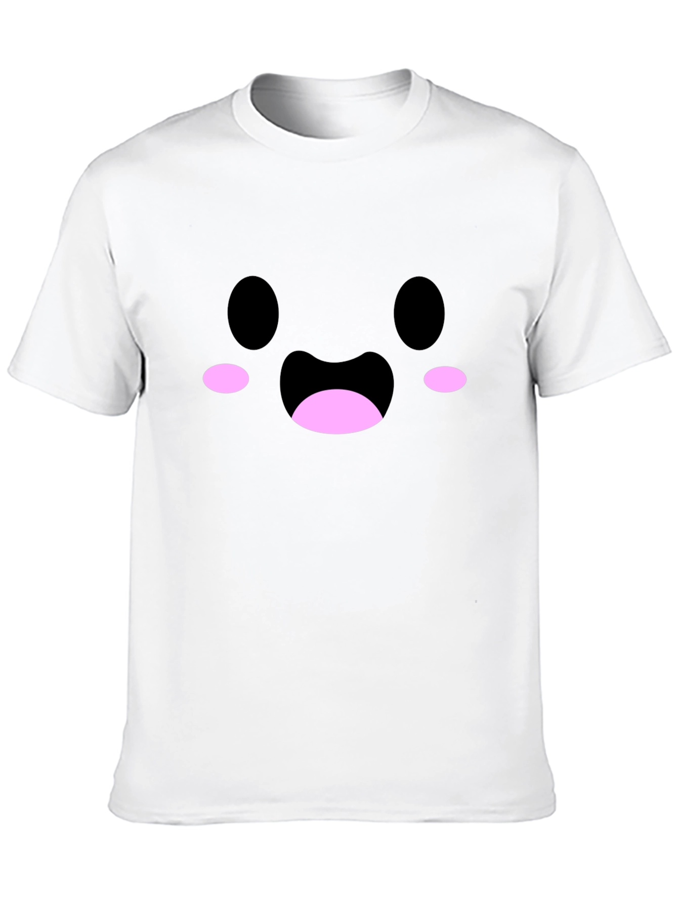 Cute Kawaii Face Black T-Shirt