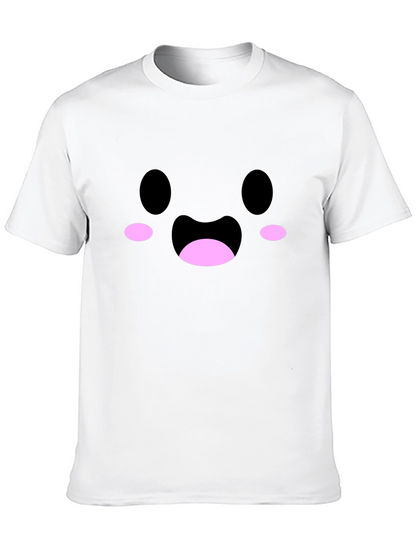 Cute Kawaii Face Black T-Shirt