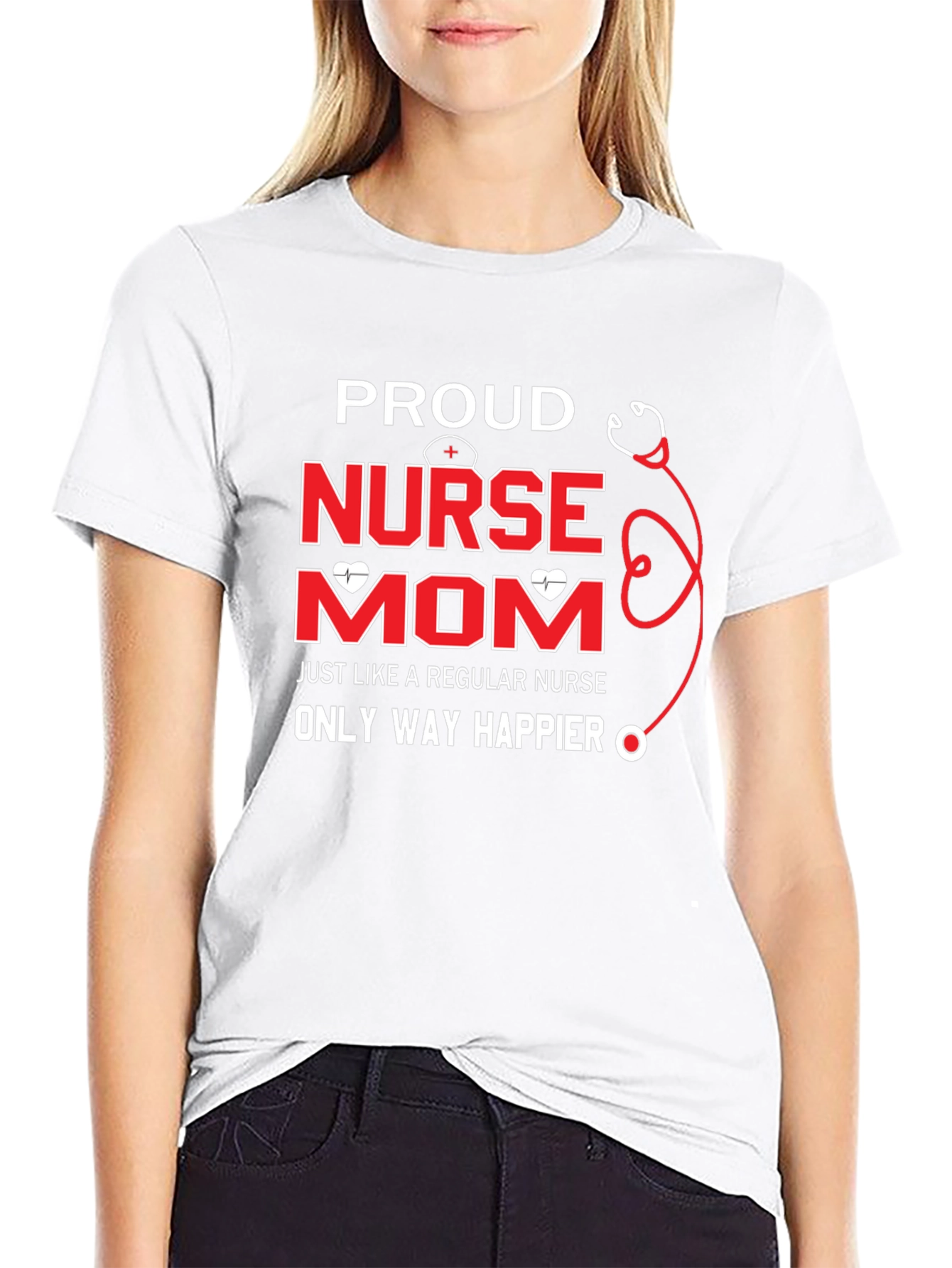 Proud Nurse Mom Graphic T-Shirt