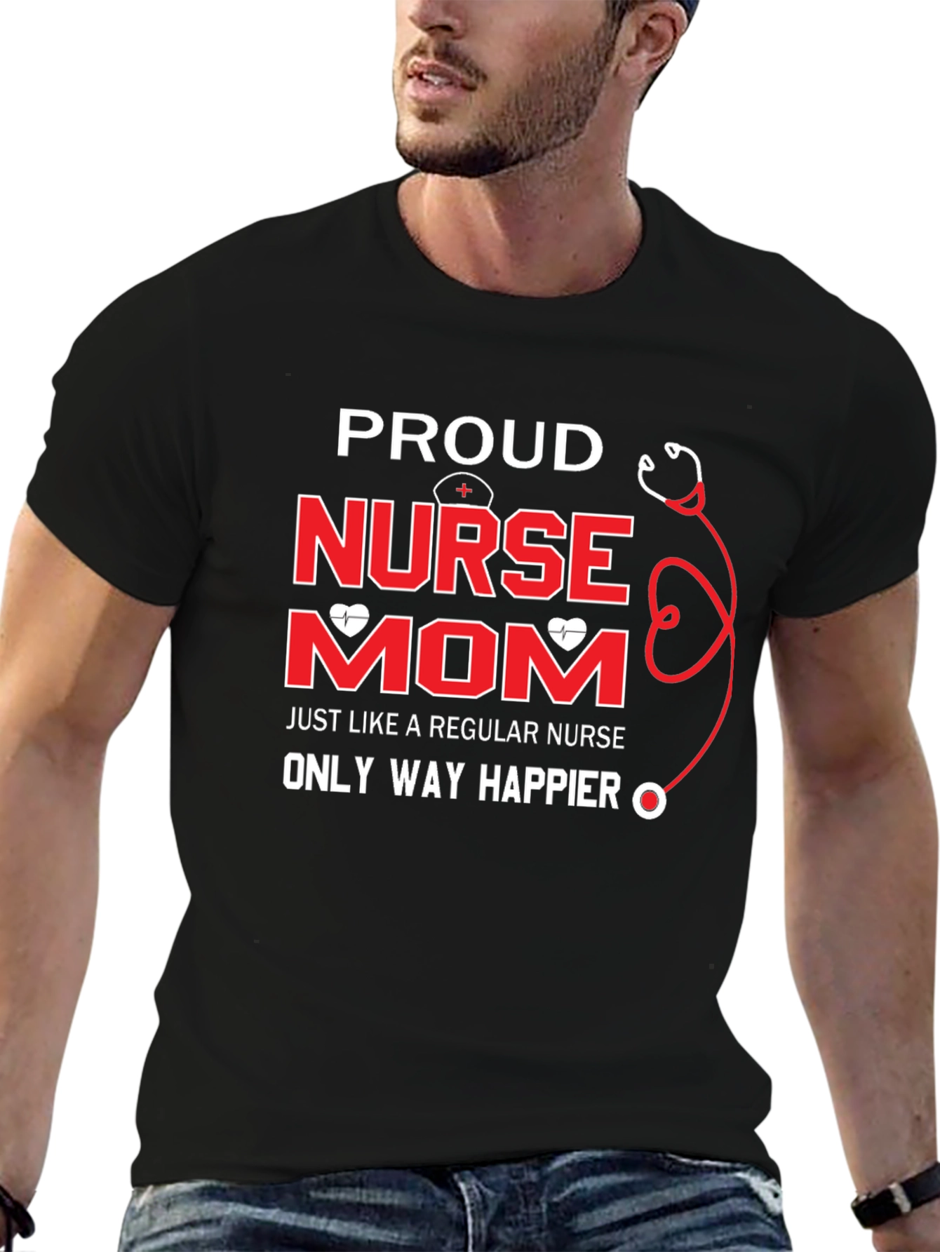 Proud Nurse Mom Graphic T-Shirt